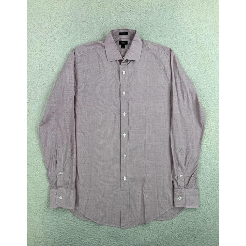 J.Crew Ludlow Dress Shirt Mens Small Pink Check Slim 100% Cotton Button LS